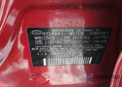 2020 Hyundai Elantra Limited from USA, damaged, VIN KMHD84LF8LU898227